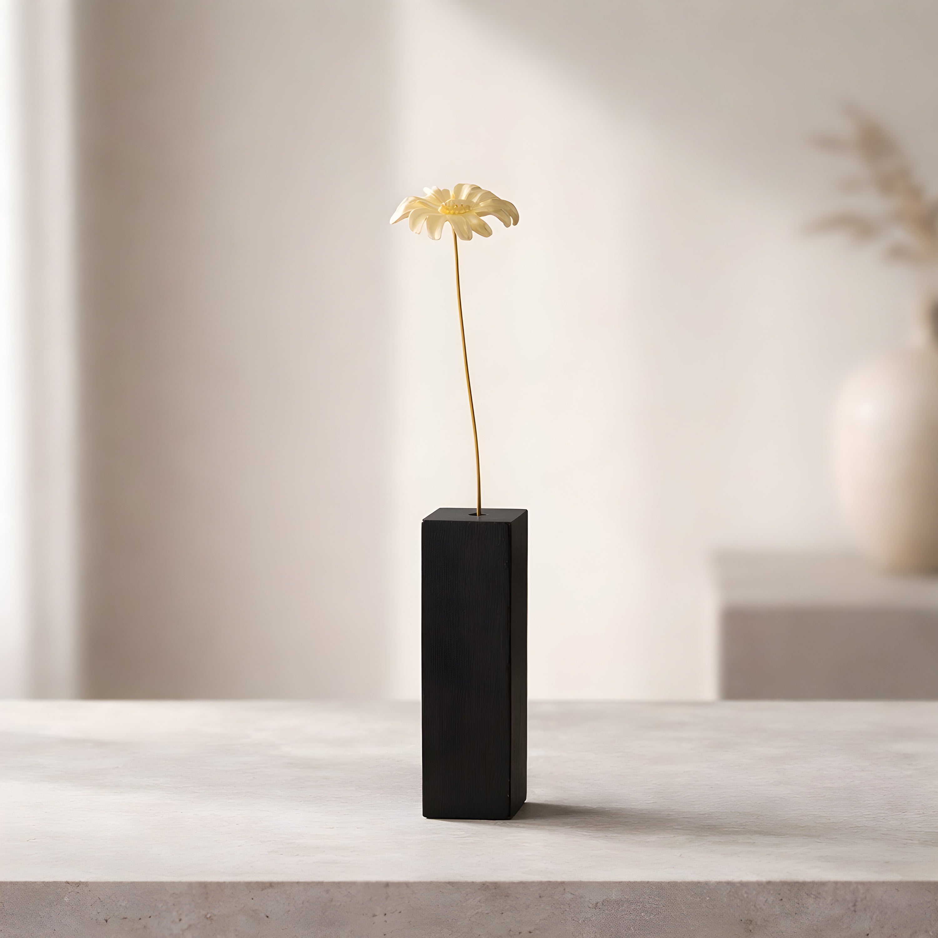 マーガレットモチーフ 真鍮ミニオブジェ｜選べる木製花瓶付き