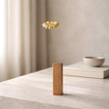 Marguerite Daisy Motif Brass Mini Object with Wooden Vase