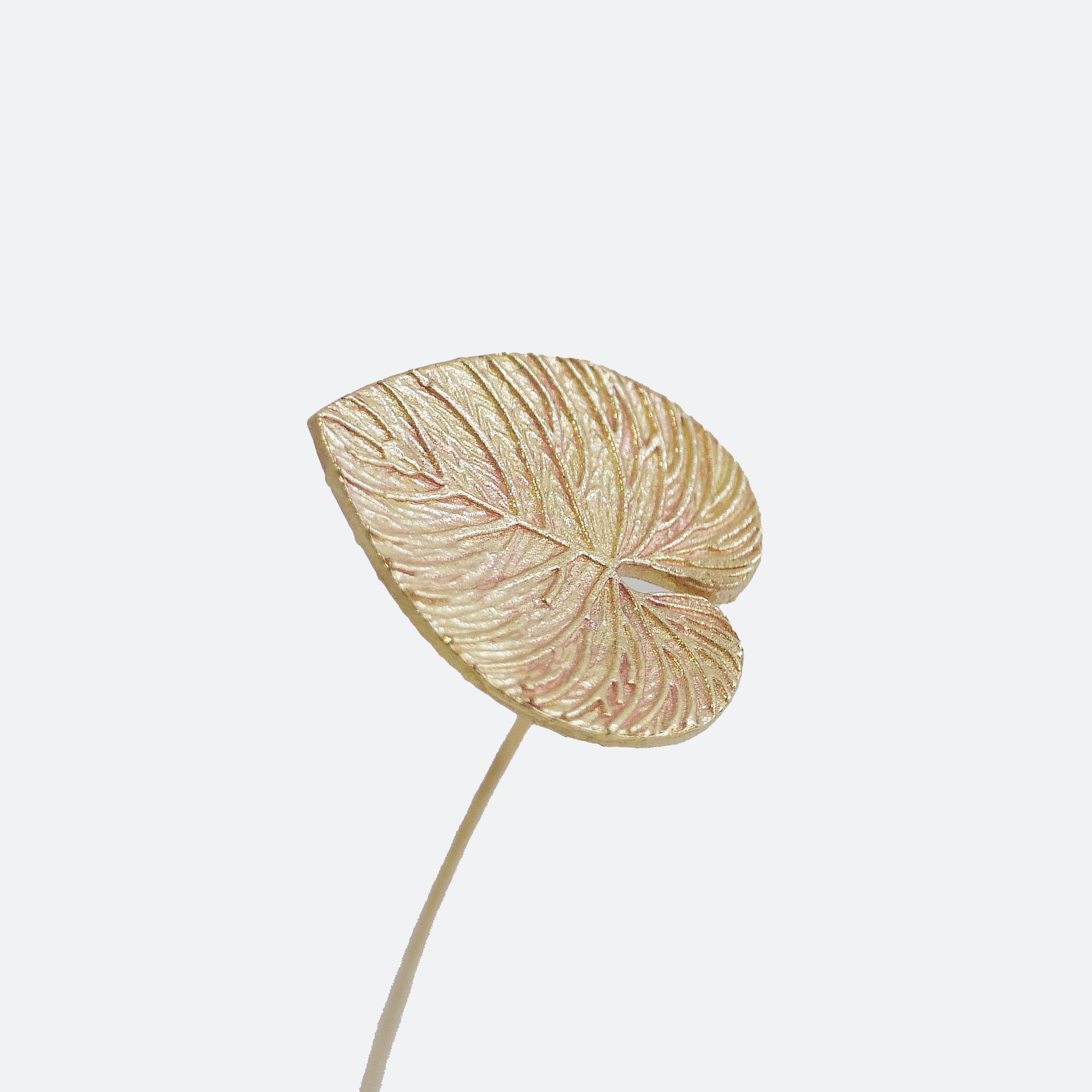 モンステラモチーフ 真鍮ミニオブジェ｜選べる木製花瓶付き