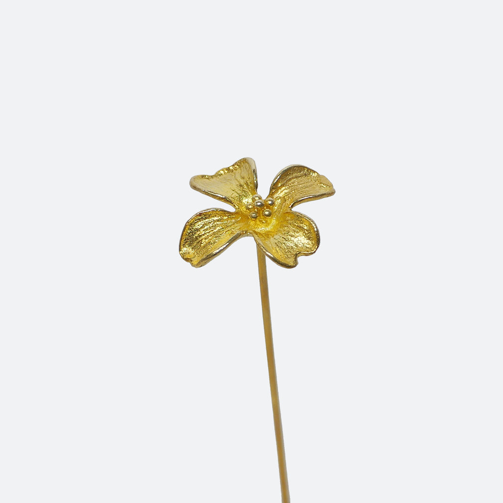 Brass Wildflower Mini Sculpture with Choice of Wooden Vase