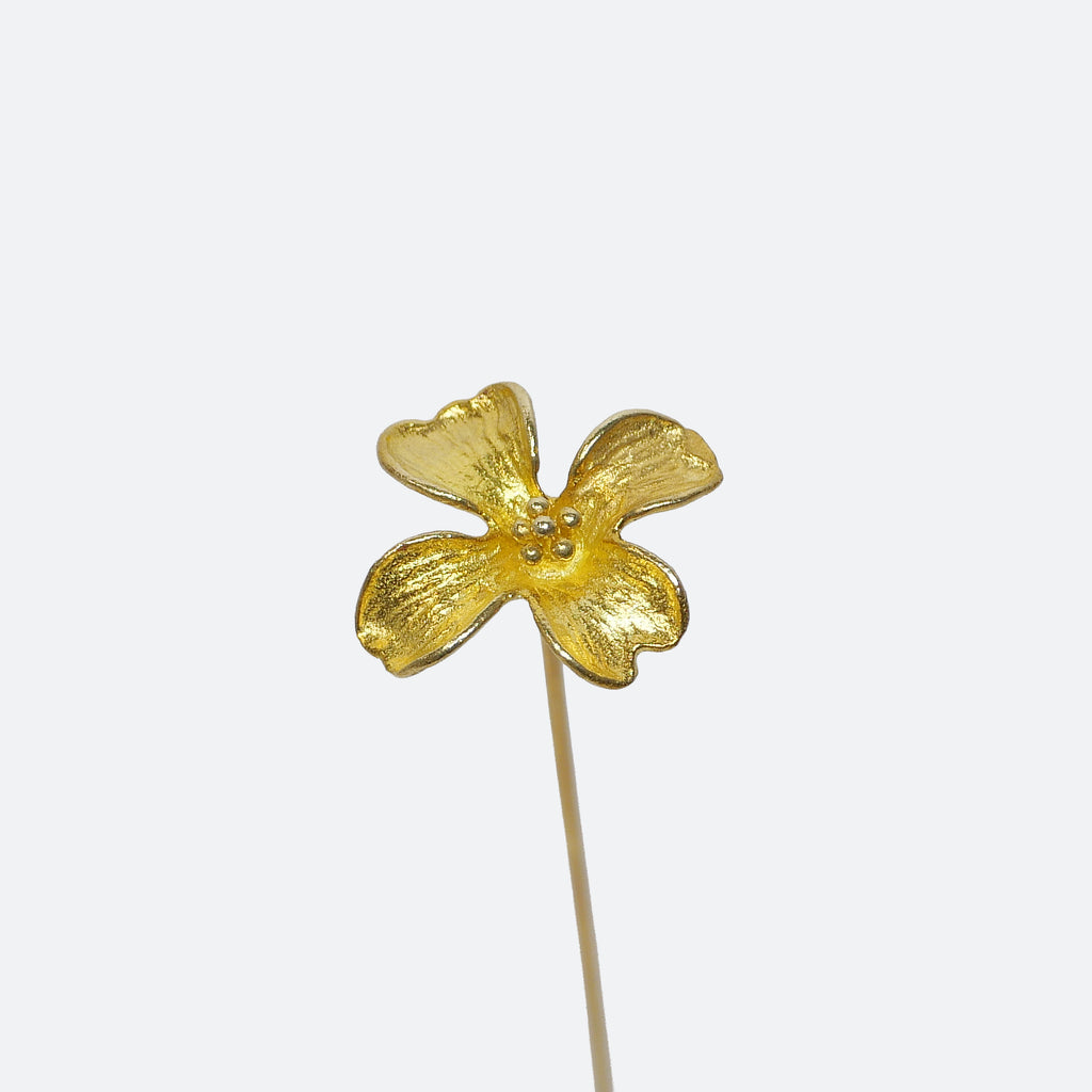 Brass Wildflower Mini Sculpture with Choice of Wooden Vase