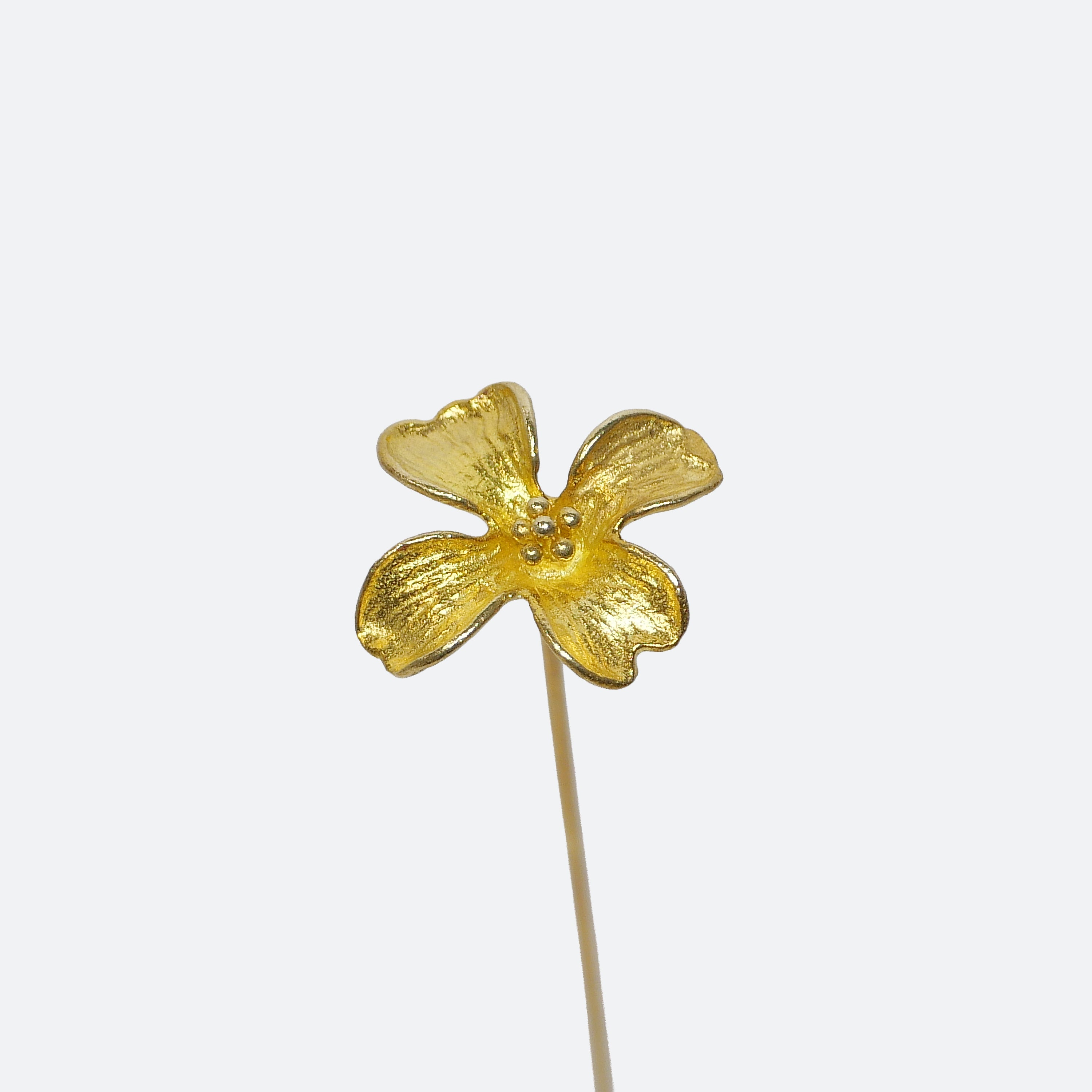 野花モチーフ 真鍮ミニオブジェ｜選べる木製花瓶付き