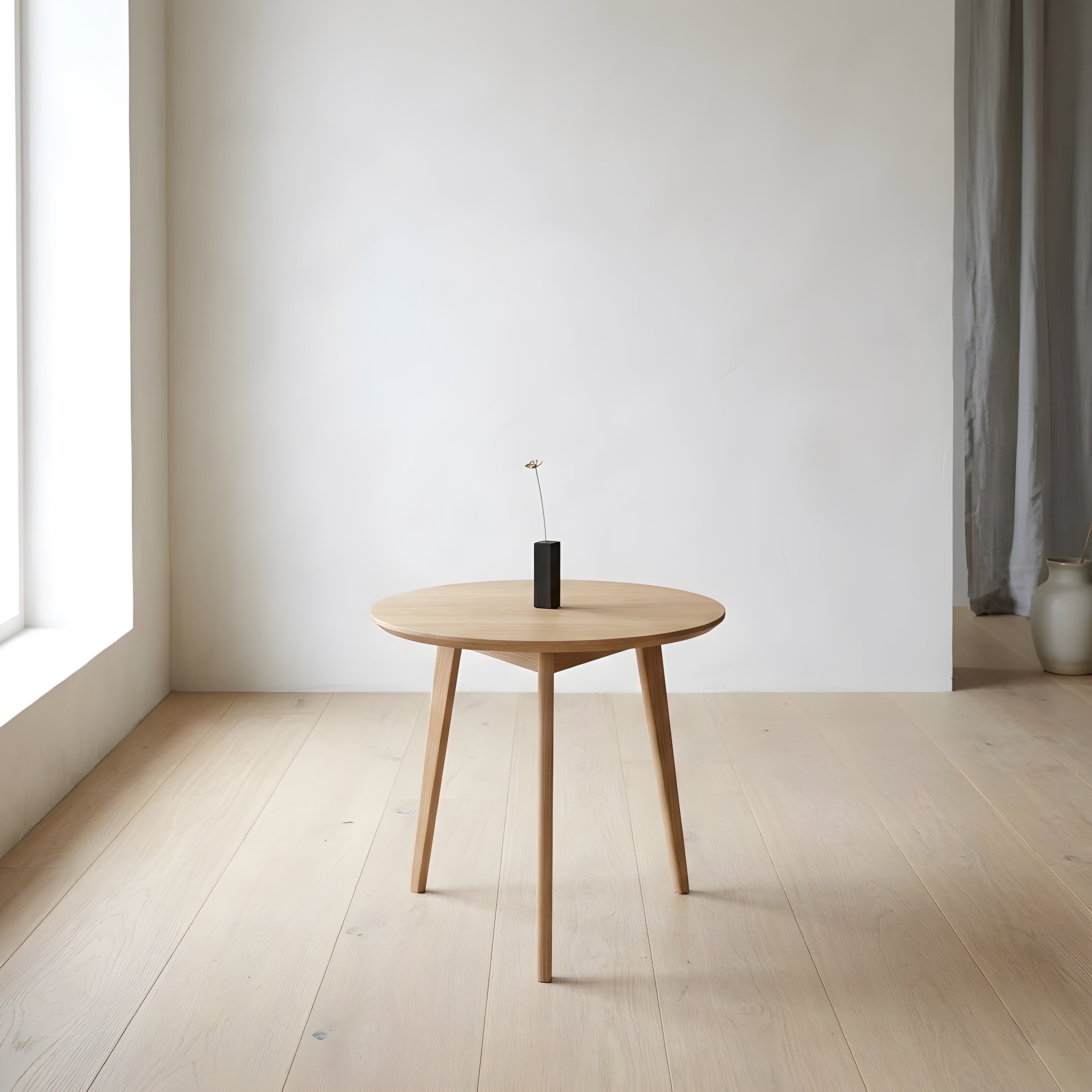 Mountain Sakura Motif Brass Mini Object with Wooden Vase