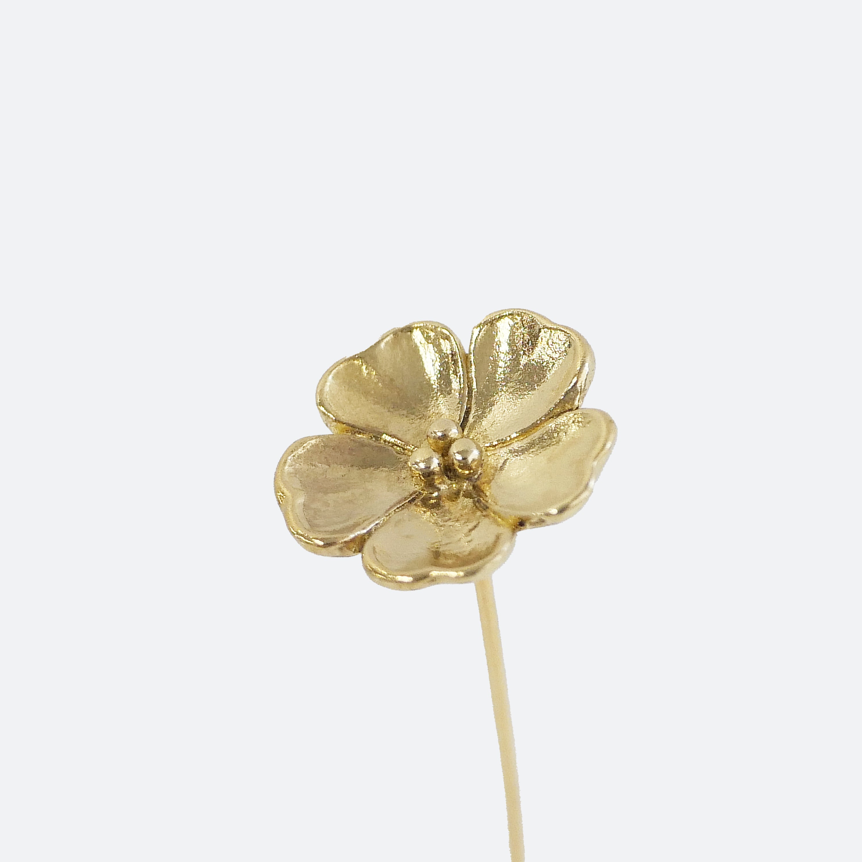 山桜モチーフ 真鍮ミニオブジェ｜選べる木製花瓶付き