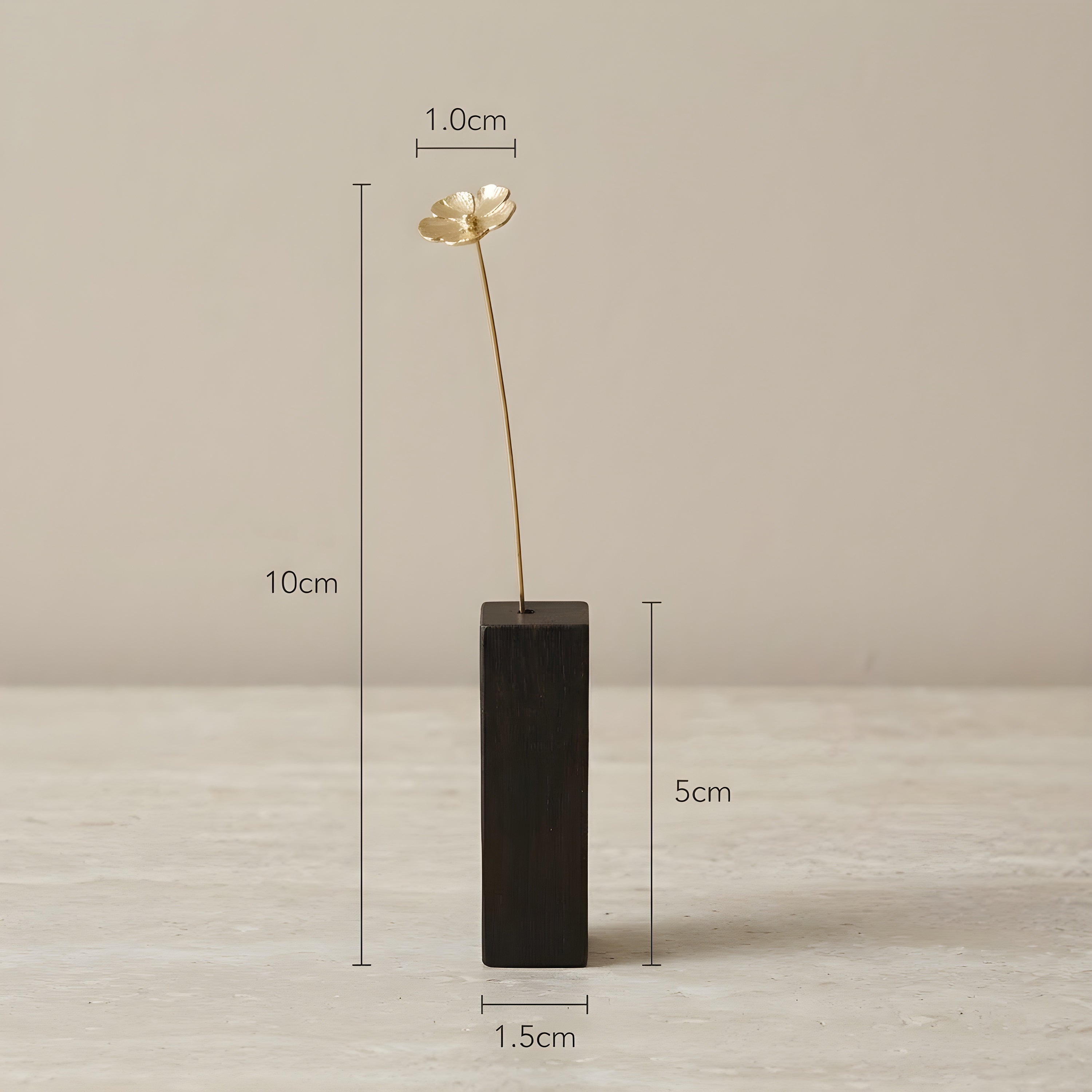 山桜モチーフ 真鍮ミニオブジェ｜選べる木製花瓶付き