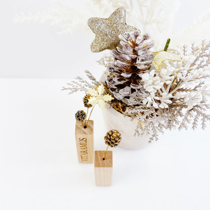 二つの松ぼっくり｜真鍮製一輪挿し オブジェ JFS02