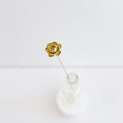 小さな薔薇の一輪 オブジェ ガラス瓶付 vrin34